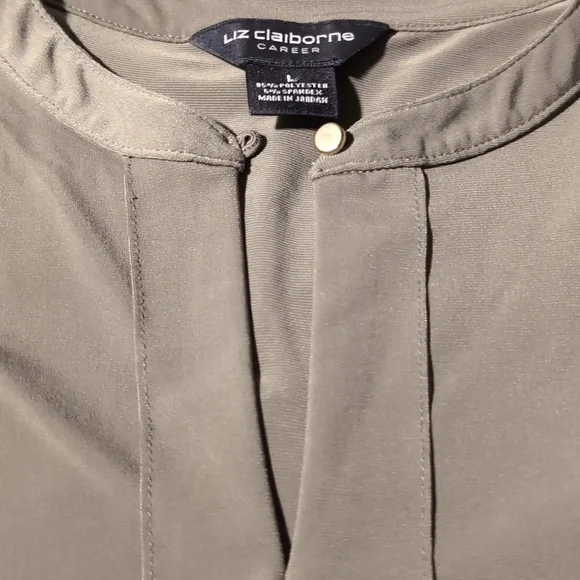2/$10 Liz Claiborne olive green top - Picture 3 of 3
